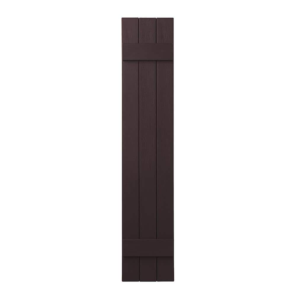 11 in. x 51 in. Polypropylene Plastic 3-Board Closed Board and Batten Shutters Pair in Winestone price history on PriceWatchPro