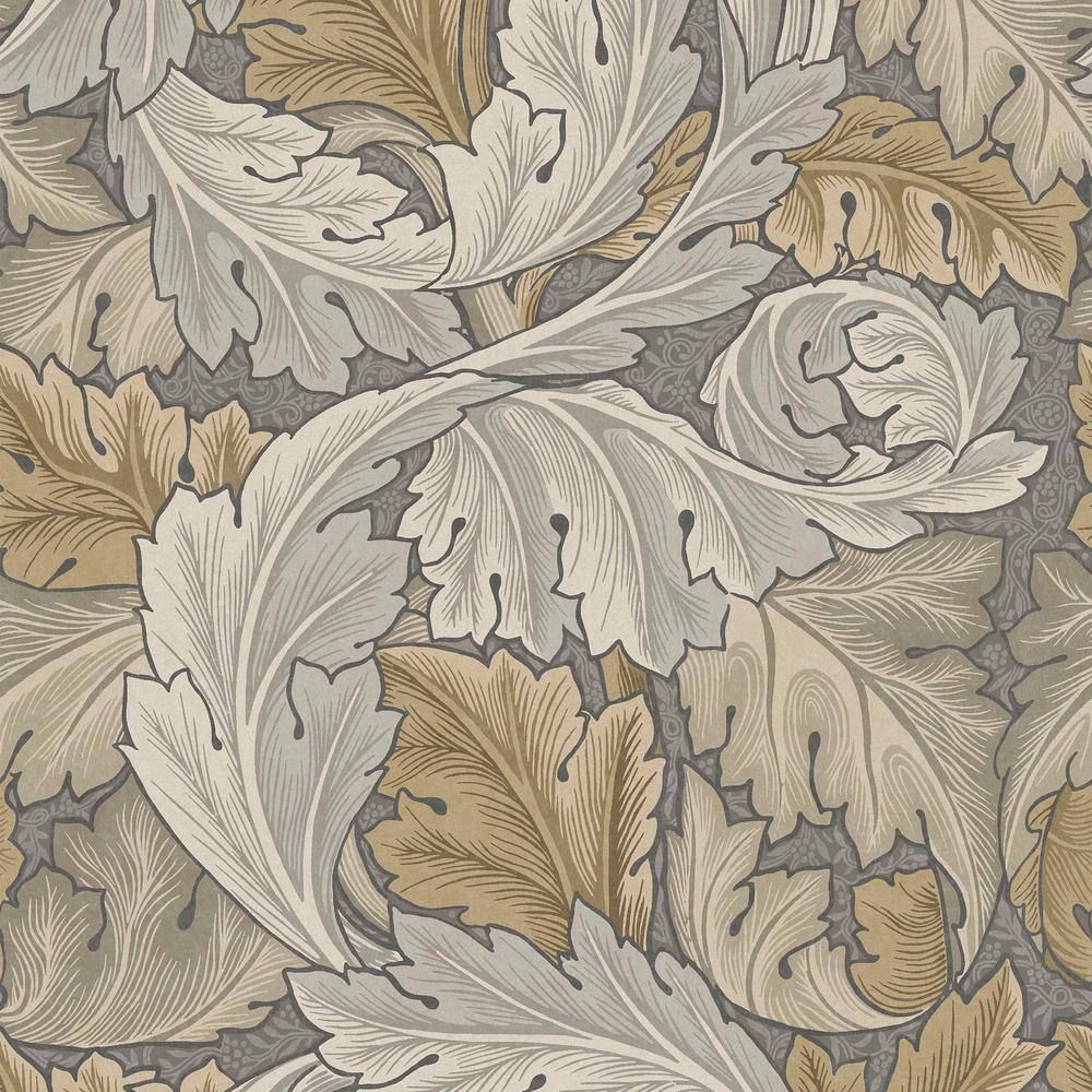 Acanthus Neutral Beige Wallpaper Sample