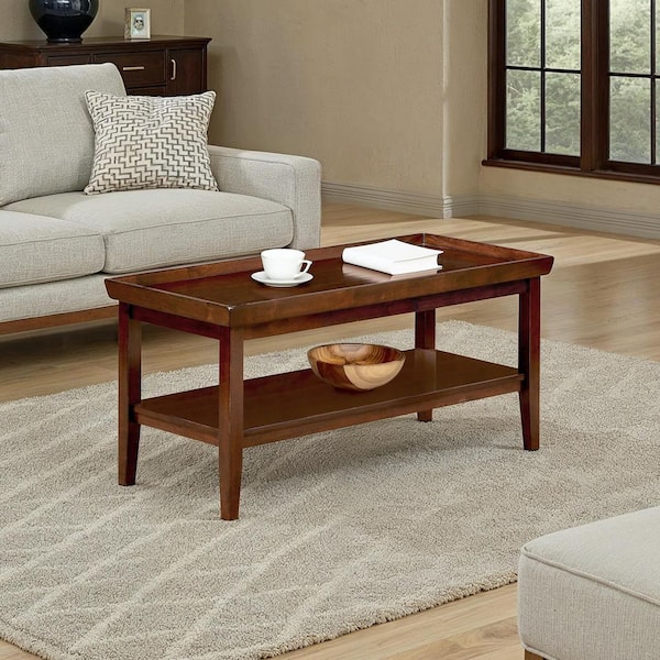 Convenience Concepts Ledgewood 42 in. White 20 in. H Rectangle Wood Coffee Table with Shelf