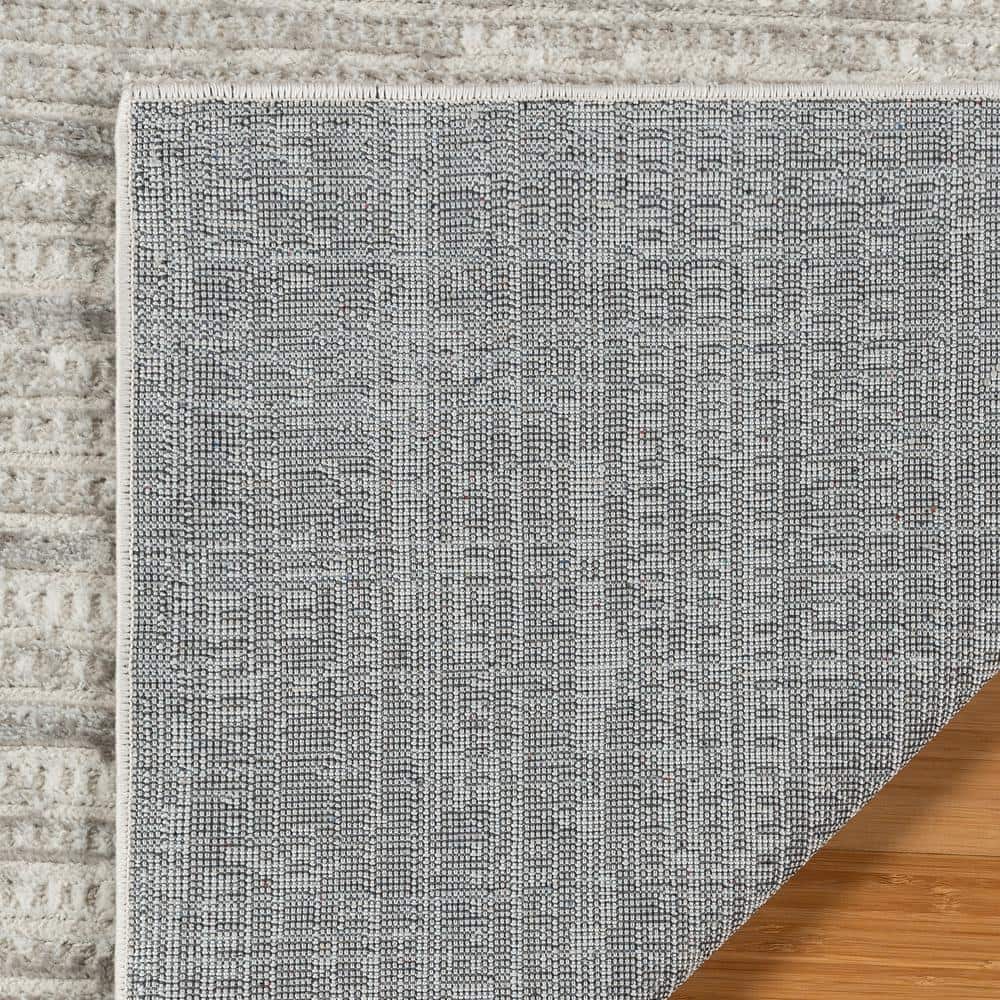 Dario Cream and Gray Tufted Polyester Runner Rug