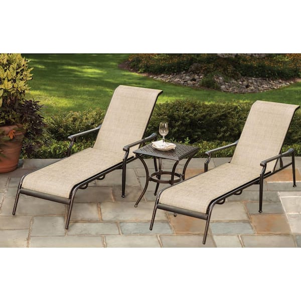 Unbranded 3-Piece Sling Outdoor Chaise Lounge