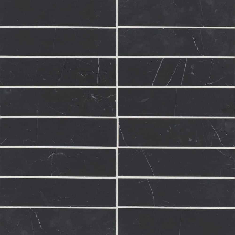 Monet Rectangle 2 in. x 8 in. Honed Nero Marquina Marble Floor and Wall Tile (4.44 sq. ft./ Carton) price history on PriceWatchPro