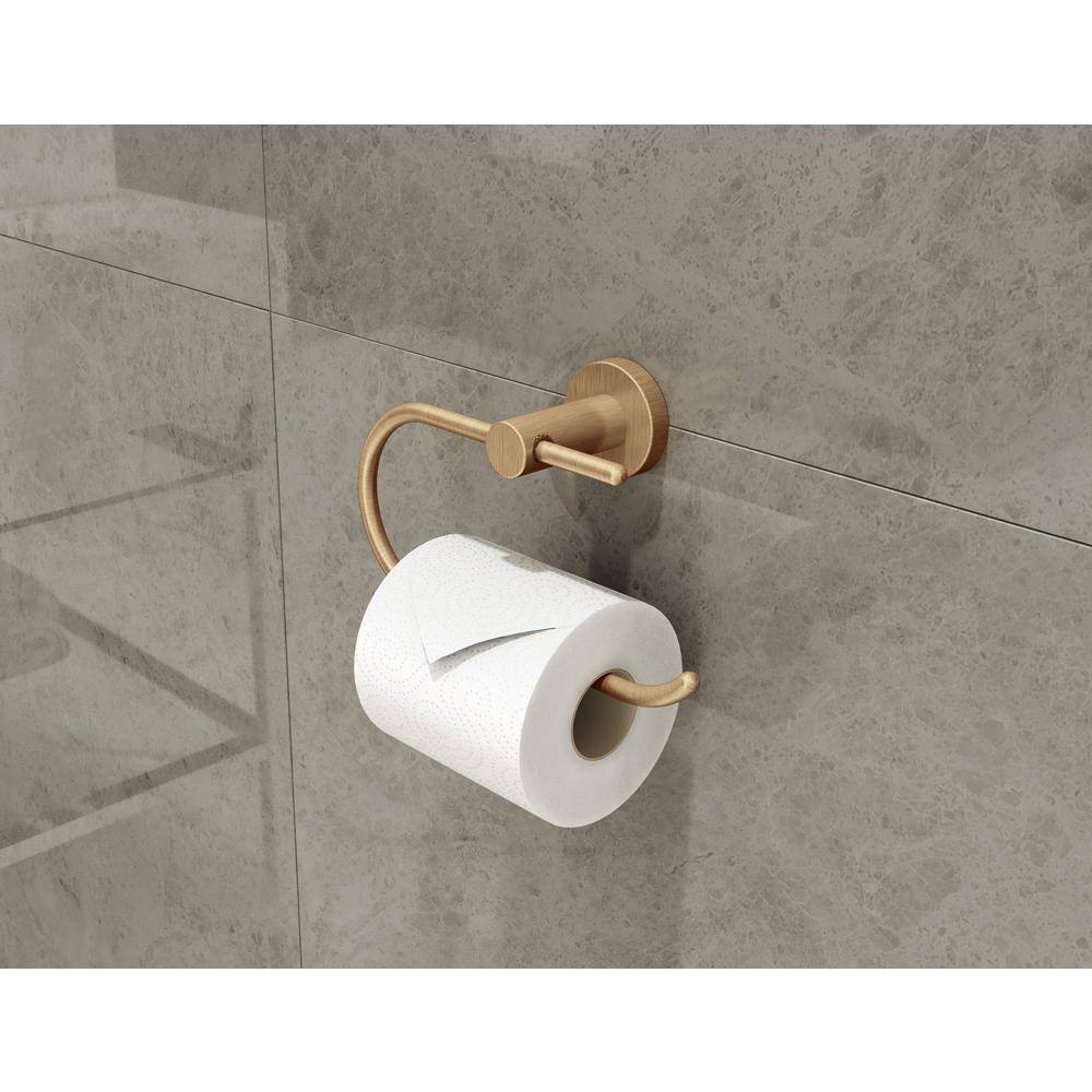 Brushed Bronze Metal Wall-Mounted Toilet Paper Holder