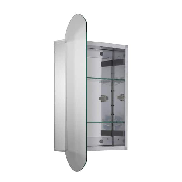 Croydex 16-in x 26-in Surface/Recessed Mount Silver Mirrored Arched Medicine Cabinet