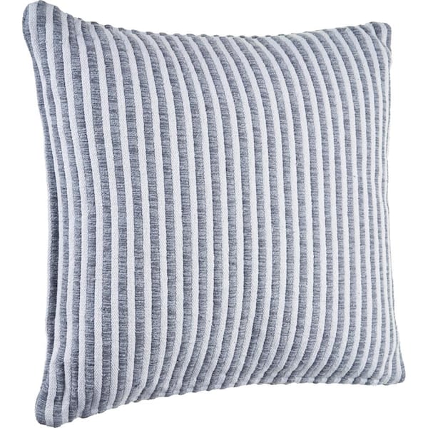 LR Home Coastal Blue / Cream 18 in. x 18 in. Striped Cotton Standard Throw  Pillow 8697A8084D9348 - The Home Depot
