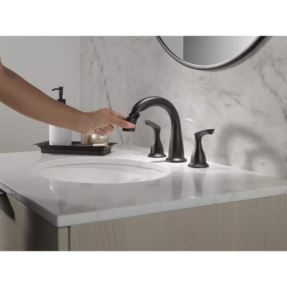 Matte Black High Arc Double Handle Bathroom Faucet