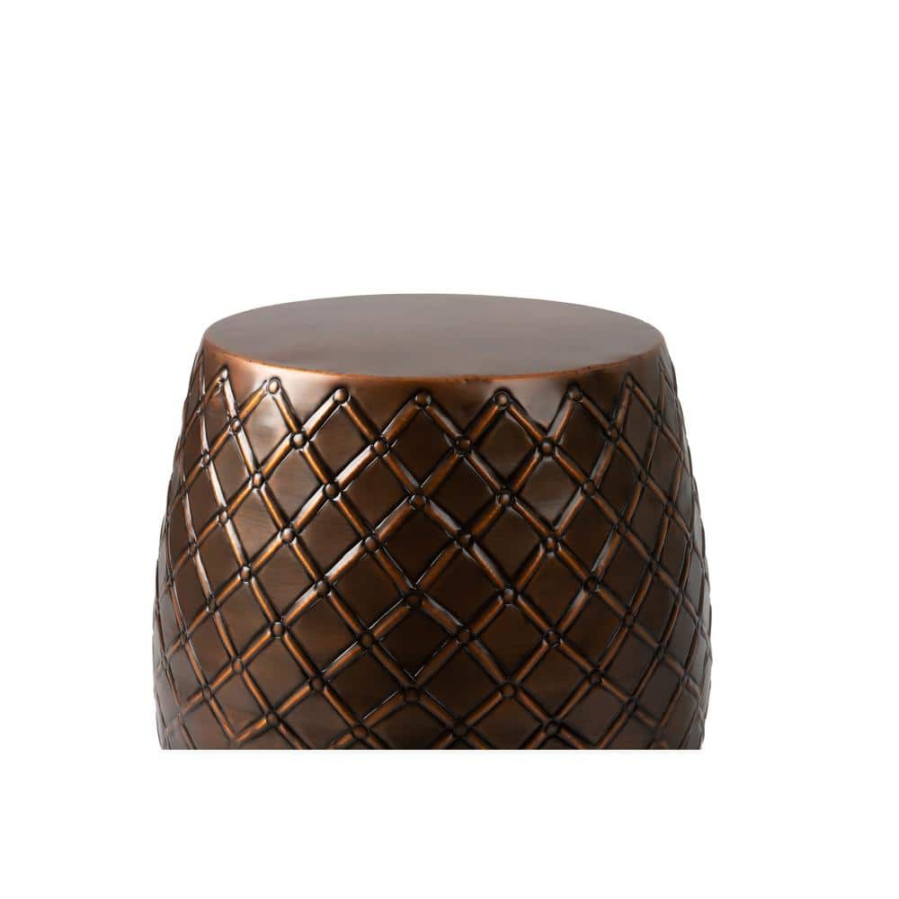 Braga Copper Finish Steel Stool Table Planter