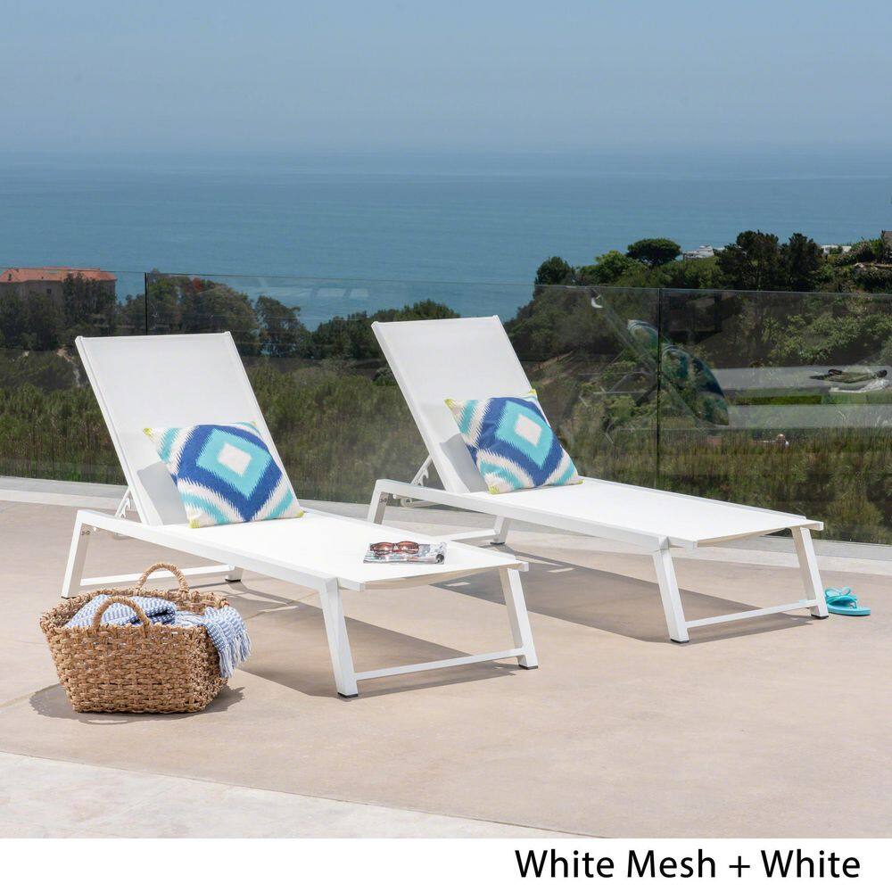 Avex White 2-Piece Metal Outdoor Chaise Lounge with Adjustable Backrest price history on PriceWatchPro