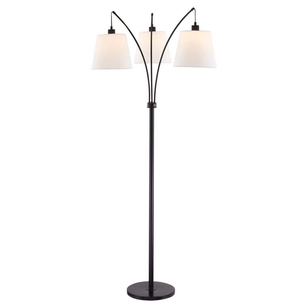 Maxax Eustis 71 in. Black Tree Floor Lamp with 3-Shade F68-WH - The Home  Depot