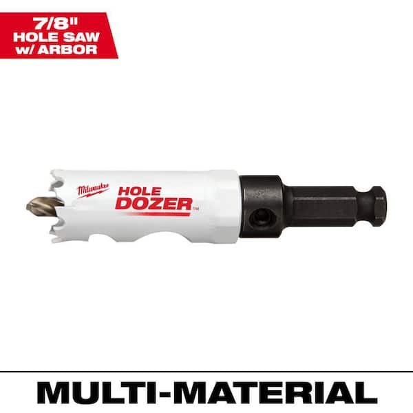 Milwaukee 7/8 in. HOLE DOZER Bi-Metal Hole Saw with 3/8 in. Arbor and Pilot Bit