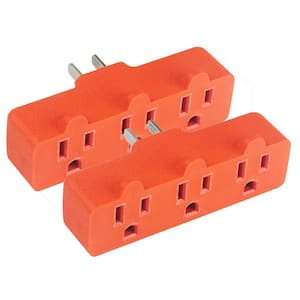 Heavy-Duty Grounded Triple Tap Adapter (2-Pack)