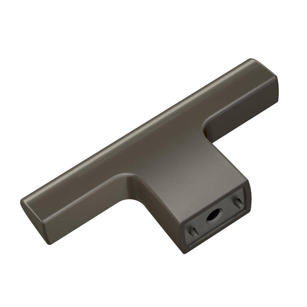 Graphite Modern T-Handle Cabinet Knob with Mounting Hardware