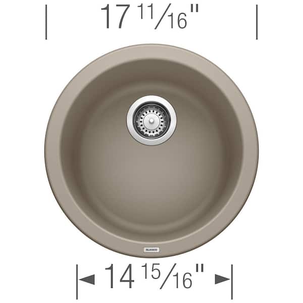 Rondo Granite Composite 18 in. Drop-in/Undermount Bar Sink in Truffle