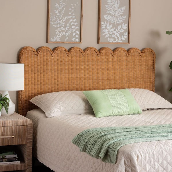 bali & pari Maritza Light Honey Brown Rattan King Standalone Headboard