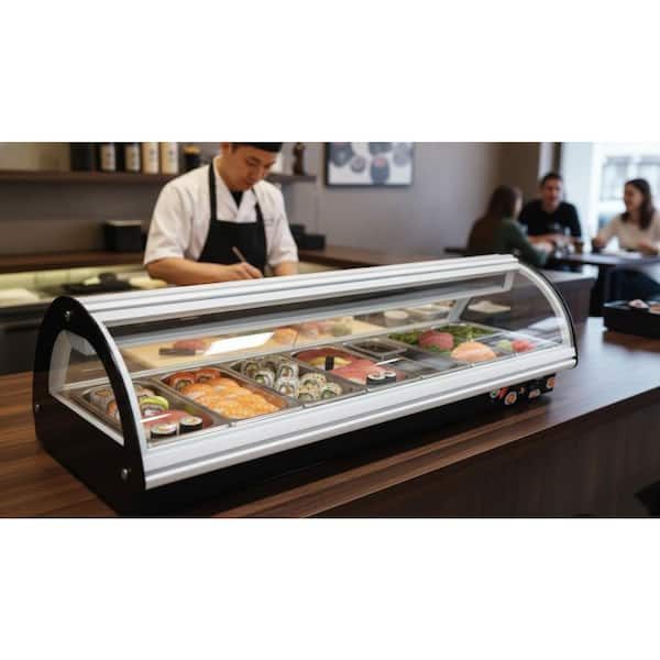 Cooler Depot 51.4 in. W Countertop Sushi Case With Curved Glass