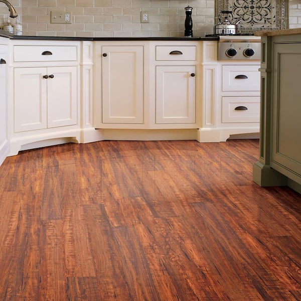 Trafficmaster High Gloss Perry Hickory, Kitchen Laminate Flooring Home Depot