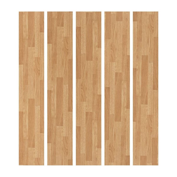 15-PACK 12 MIL 6 in. x 36 in. x 1. 8mm Peel and Stick Vinyl Plank Flooring, Water Resistant, Light Oak (22.5 sq. ft. )