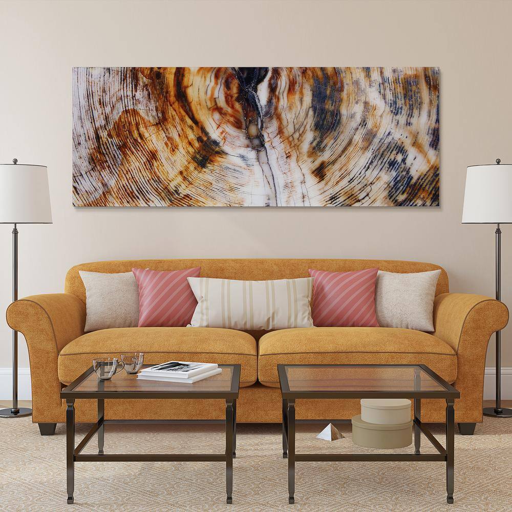 Impact B Large Brown and White Abstract Glass Wall Art