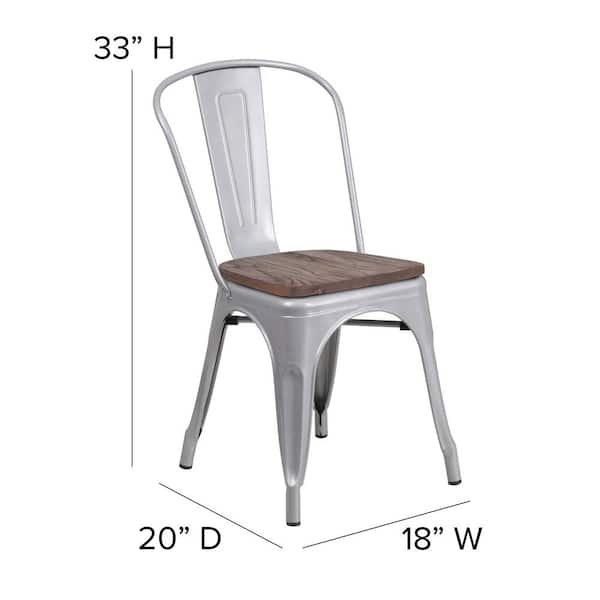 Carnegy Avenue Silver Restaurant Chairs Set of 4 CGA CH 249656