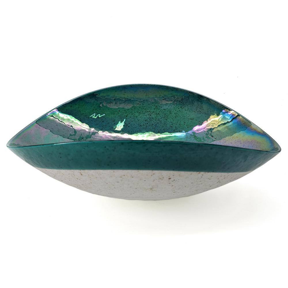 Seafoam Green Glass Oval Vessel Bathroom Sink