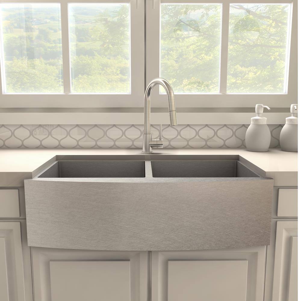Brushed Nickel Kitchen Faucet with Pull-out Spray