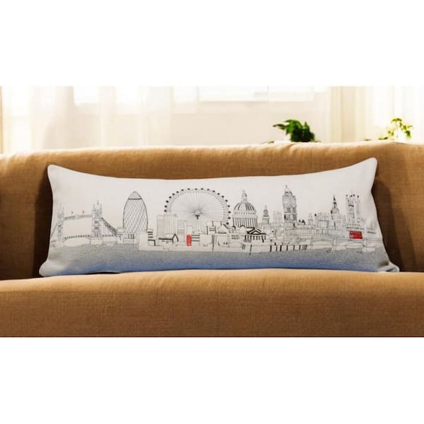 HomeRoots Cream Solid Polyester 14 in. x 35 in. Throw Pillow