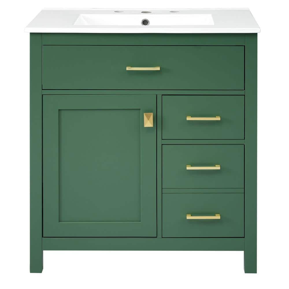 30 in. W x 18.3 in. D x 33.6 in. H Single Sink Freestanding Bath Vanity in 