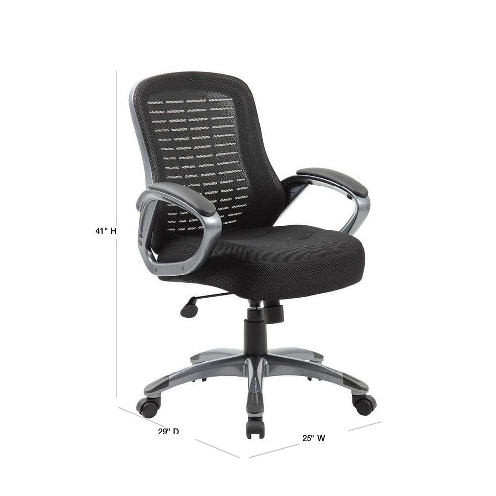 ErgoComfort High Back Swivel Task Chair with Mesh & Leather Accents