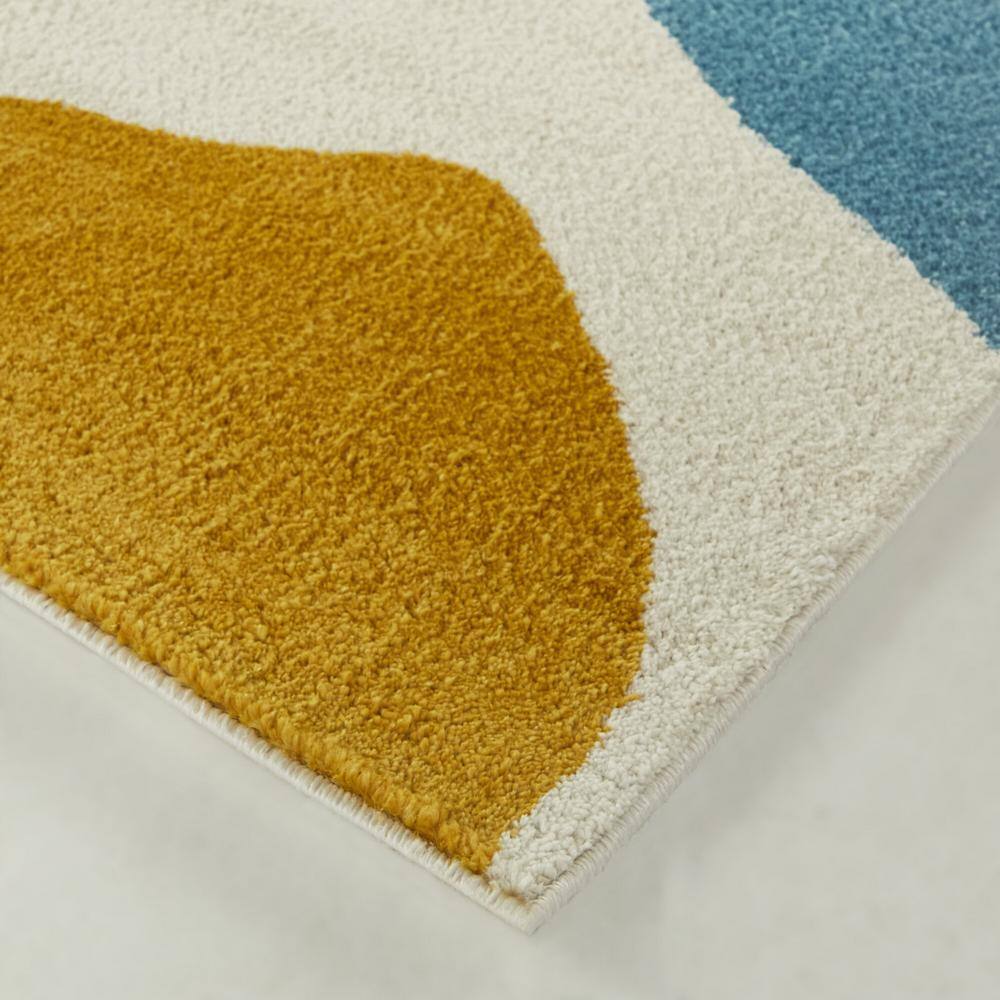 Evergood Cream and Multicolor Abstract Easy Care Area Rug