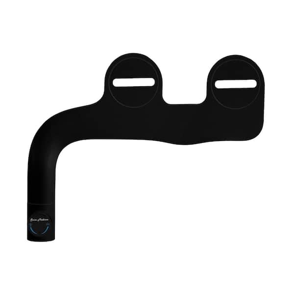 Aqua Non-Electric Attachable Bidet System Bidet Attachment in Glossy Black with Black Knob