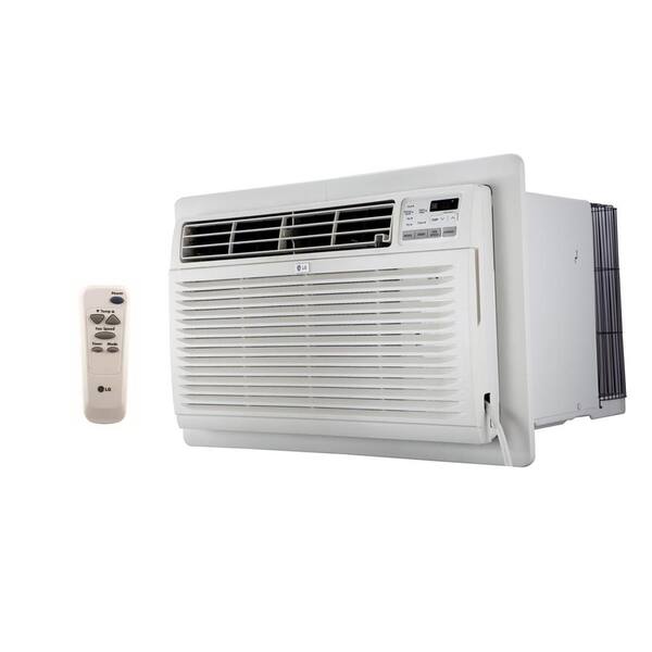 LG 11,200 BTU 230-Volt Through-the-Wall Air Conditioner Cools 500 Sq. Ft. with Heat and Remote in White