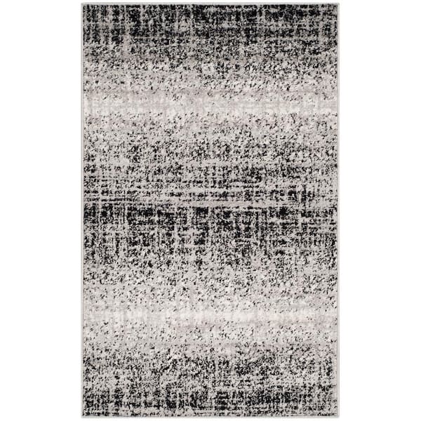 SAFAVIEH Adirondack Silver/Black Doormat 3 ft. x 5 ft. Solid Gradient Area Rug