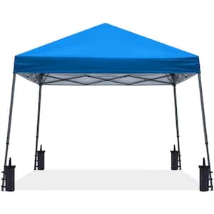10 ft. x 10 ft. Blue Slant Leg Pop-Up Canopy Tent