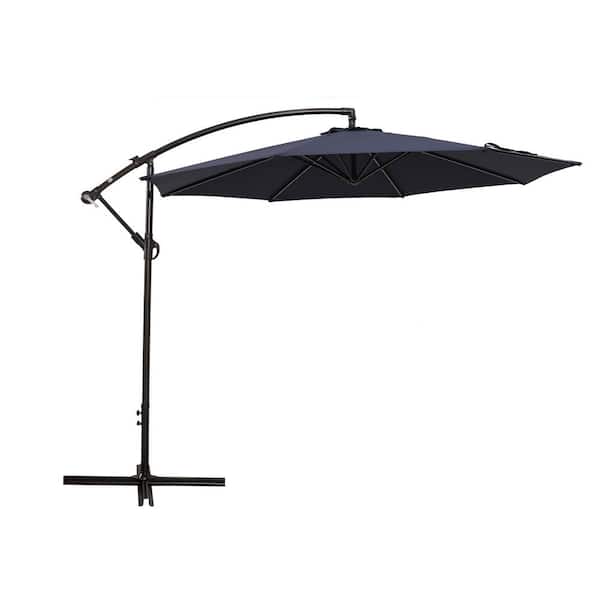 maocao hoom 10 ft. Metal Cantilever Outdoor Patio Umbrella in Navy