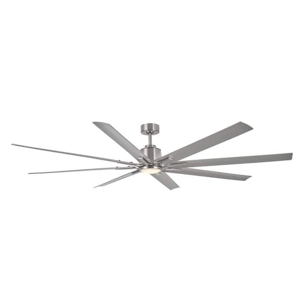Kensgrove II 84 in. Smart Indoor/Covered Outdoor Brushed Nickel Ceiling Fan with Remote Included Powered by Hubspace