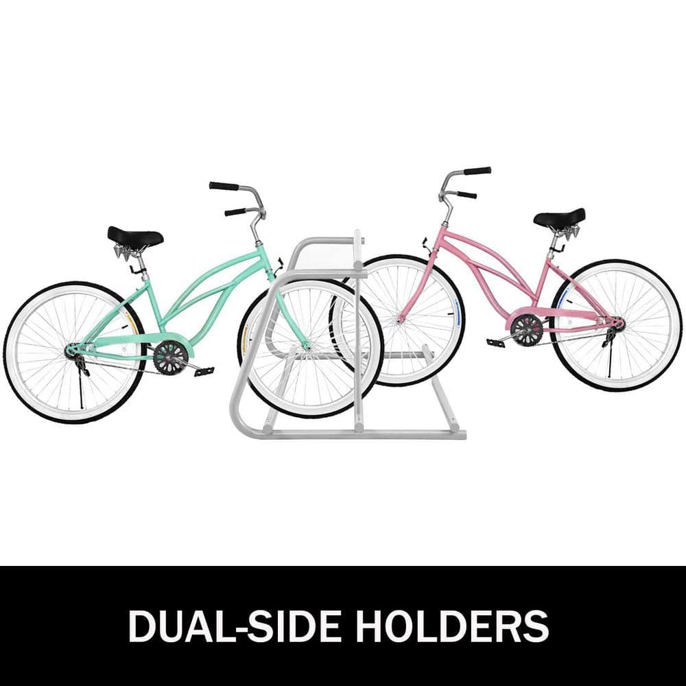 59-Inch Dual-Side All-Steel Gray Bike Rack for 10 Bikes