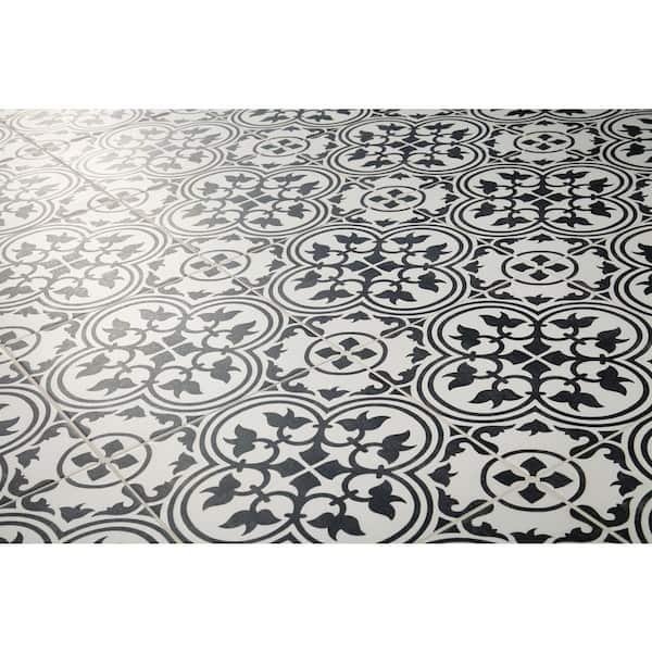 Daltile Memoir Petal Black 12 in. x 12 in. Glazed Ceramic Daltile Memoir Petal Black 12 in. x 12 in. Glazed Ceramic