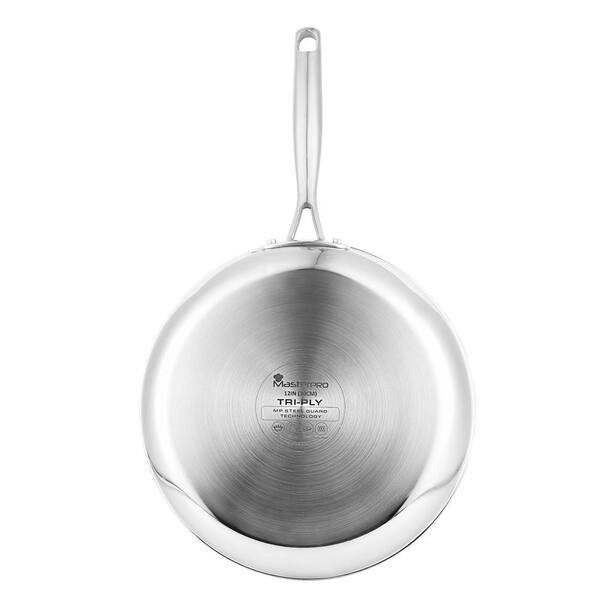 Taiko buik Giotto Dibondon censuur MasterPRO Giro 12 in. Stainless Steel Nonstick Frying Pan in Silver with  Lid MPUS10162STSMS - The Home Depot