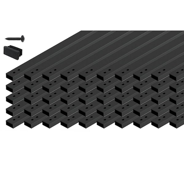 32 in. x 1 in. W Black Aluminum Deck Stair Balusters with Screws for Wood and Composite Fencing, 50-Pack