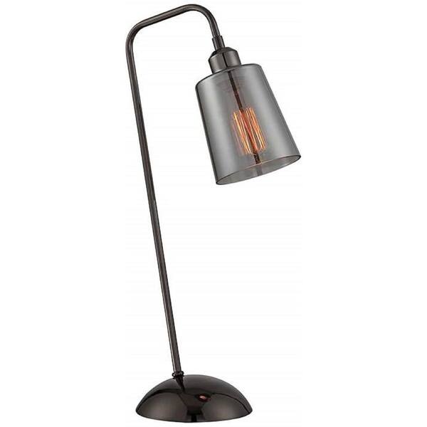 Filament Design 23 in. Gun Metal Desk Lamp with Smoked Chrome Glass