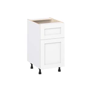 Milton 18 in. W x 24 in. D x 34.5 in. H Assembled Shaker Base Kitchen Cabinet in Bright White with 10 in. Drawer
