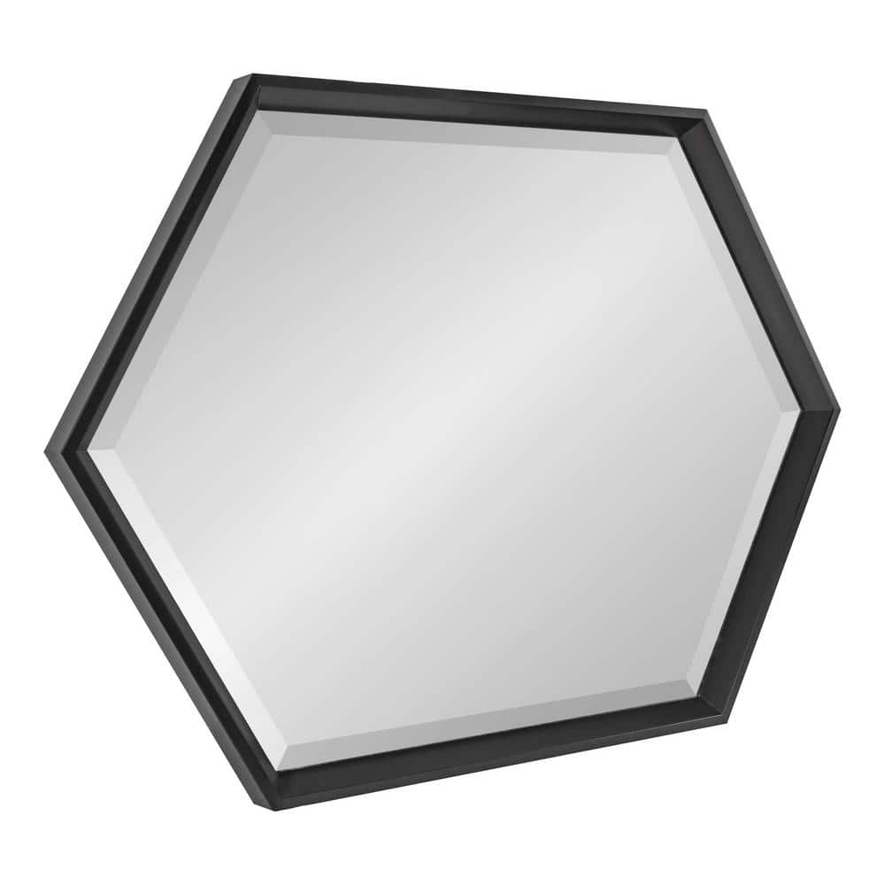 Sleek Hexagon Full-Length Black Vanity Mirror 35.7" x 27.5"