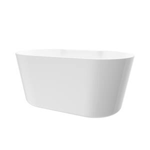 Coral 56 in. Acrylic Freestanding Flatbottom Non-Whirlpool Bathtub in White No Faucet