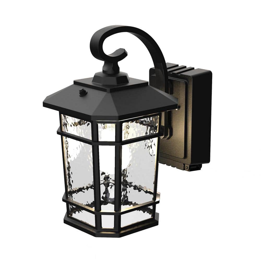 KODA Williams Black Outdoor LED Wall Lantern with Power Outlet