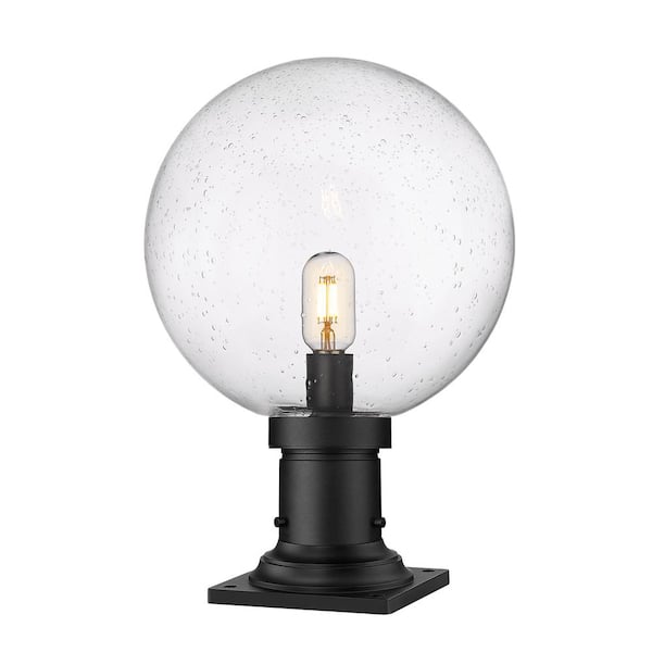 Unbranded Laurent 17 .75 In. 1-Light Black Aluminum Hardwired Outdoor Weather Resistant Pier Mount Light with no Bulb Included
