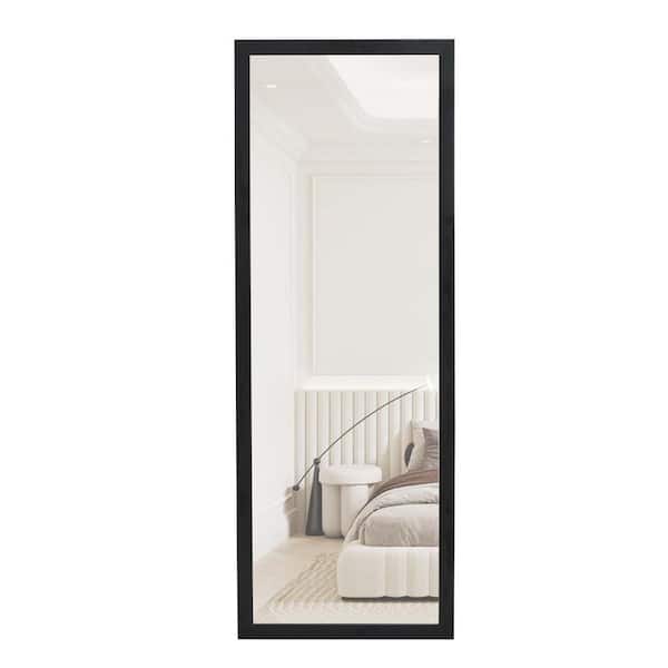 Unbranded 16 in. W x 44 in. H Rectangular Full Length Wood Framed Wall Bathroom Vanity Mirror in Black