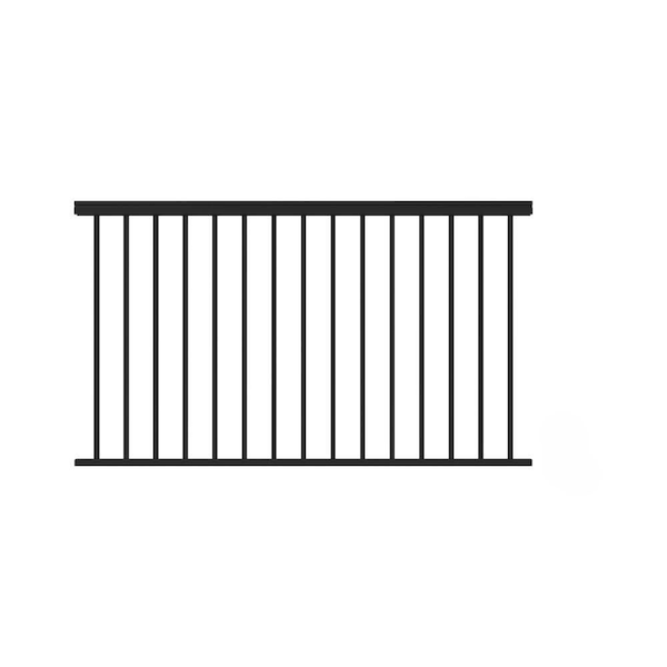 TuffBilt 96 in. x 42 in. Matte Black Aluminum Level Railing Kit