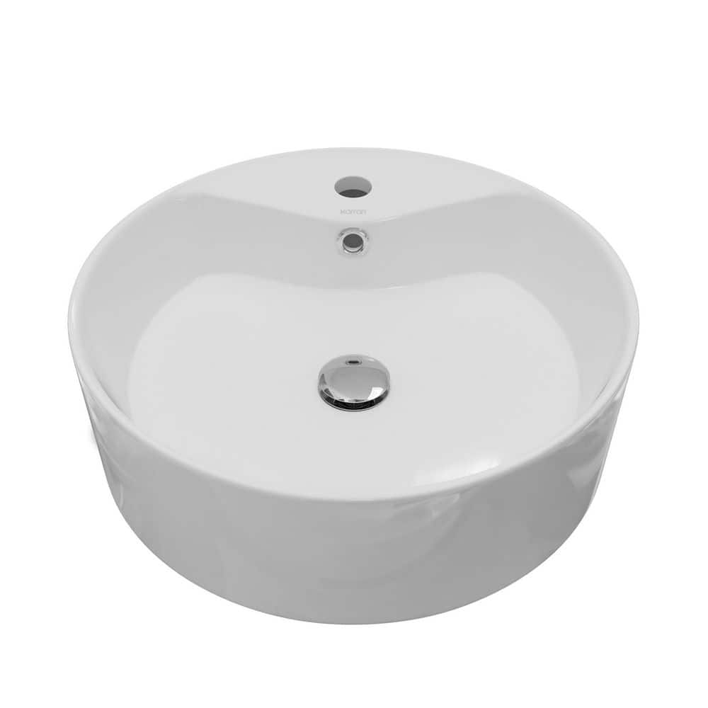 Karran Valera 18 in. Vitreous China Vessel Bathroom Sink in White