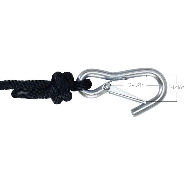 Extreme Max BoatTector 1/2 in. x 150 ft. Black Solid Braid MFP Anchor Line  with Snap Hook 3006.3442 - The Home Depot