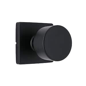 Ridgeway Matte Black Passage Hall/Closet Door Knob with Square Rose